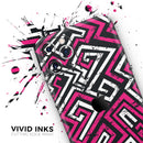 Pink & White Abstract Maze Pattern - Protective Skin Wrap & Decal – Compatible with iPhone SE to iPhone 17 Pro Max (All Models)