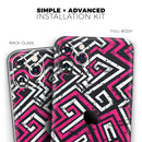 Pink & White Abstract Maze Pattern - Protective Skin Wrap & Decal – Compatible with iPhone SE to iPhone 17 Pro Max (All Models)