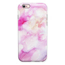 Pink 32 Absorbed Watercolor Texture iPhone 6/6s or 6/6s Plus 2-Piece Hybrid INK-Fuzed Case