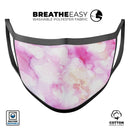 Pink 32 Absorbed Watercolor Texture - Made in USA Mouth Cover Unisex Anti-Dust Cotton Blend Reusable & Washable Face Mask with Adjustable Sizing for Adult or Child