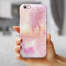 Pink 42 Absorbed Watercolor Texture iPhone 6/6s or 6/6s Plus 2-Piece Hybrid INK-Fuzed Case