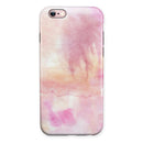 Pink 42 Absorbed Watercolor Texture iPhone 6/6s or 6/6s Plus 2-Piece Hybrid INK-Fuzed Case