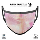 Pink 42 Absorbed Watercolor Texture - Made in USA Mouth Cover Unisex Anti-Dust Cotton Blend Reusable & Washable Face Mask with Adjustable Sizing for Adult or Child