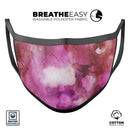 Pink 72 Absorbed Watercolor Texture - Made in USA Mouth Cover Unisex Anti-Dust Cotton Blend Reusable & Washable Face Mask with Adjustable Sizing for Adult or Child