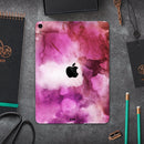 Pink 72 Absorbed Watercolor Texture - Full Body Skin Decal for the Apple iPad Pro 12.9", 11", 10.5", 9.7", Air or Mini (All Models Available)