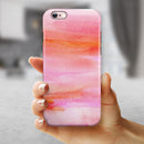 Pink 922137 Absorbed Watercolor Texture iPhone 6/6s or 6/6s Plus 2-Piece Hybrid INK-Fuzed Case