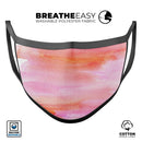 Pink 922137 Absorbed Watercolor Texture - Made in USA Mouth Cover Unisex Anti-Dust Cotton Blend Reusable & Washable Face Mask with Adjustable Sizing for Adult or Child