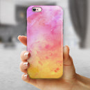 Pink 9739 Absorbed Watercolor Texture iPhone 6/6s or 6/6s Plus 2-Piece Hybrid INK-Fuzed Case