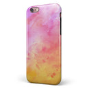 Pink 9739 Absorbed Watercolor Texture iPhone 6/6s or 6/6s Plus 2-Piece Hybrid INK-Fuzed Case