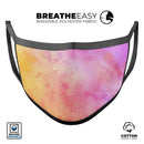 Pink 9739 Absorbed Watercolor Texture - Made in USA Mouth Cover Unisex Anti-Dust Cotton Blend Reusable & Washable Face Mask with Adjustable Sizing for Adult or Child