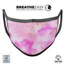 Pink 97 Absorbed Watercolor Texture - Made in USA Mouth Cover Unisex Anti-Dust Cotton Blend Reusable & Washable Face Mask with Adjustable Sizing for Adult or Child