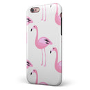 Pink All Over Flamingos iPhone 6/6s or 6/6s Plus 2-Piece Hybrid INK-Fuzed Case