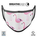 Pink All Over Flamingos - Made in USA Mouth Cover Unisex Anti-Dust Cotton Blend Reusable & Washable Face Mask with Adjustable Sizing for Adult or Child