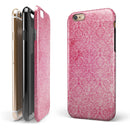 Pink All Over Pattern Of Luxury iPhone 6/6s or 6/6s Plus 2-Piece Hybrid INK-Fuzed Case