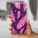 Pink Aztec Feather Galore iPhone 6/6s or 6/6s Plus 2-Piece Hybrid INK-Fuzed Case