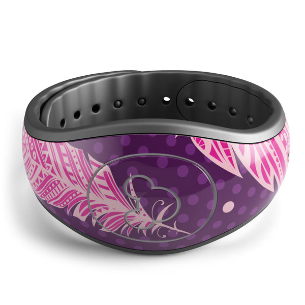 Pink Aztec Feather Galore - Decal Skin Wrap Kit for the Disney Magic Band