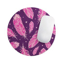 Pink Aztec Feather Galore// WaterProof Rubber Foam Backed Anti-Slip Mouse Pad for Home Work Office or Gaming Computer Desk