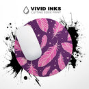 Pink Aztec Feather Galore// WaterProof Rubber Foam Backed Anti-Slip Mouse Pad for Home Work Office or Gaming Computer Desk