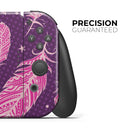 Pink Aztec Feather Galore // Skin Decal Wrap Kit for Nintendo Switch Console & Dock, Joy-Cons, Pro Controller, Lite, 3DS XL, 2DS XL, DSi, or Wii - Vinyl Skin Wrap for Nintendo Switch 2, OLED, Lite, Pro Controller, Wii & Classic Handhelds