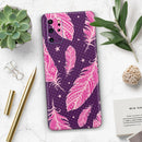 Pink Aztec Feather Galore - Premium Vinyl Skin Decal for Samsung Galaxy S25 Ultra, S24, S23, S22 & All Galaxy S Models