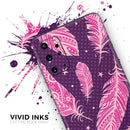 Pink Aztec Feather Galore - Premium Vinyl Skin Decal for Samsung Galaxy S25 Ultra, S24, S23, S22 & All Galaxy S Models