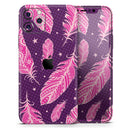 Pink Aztec Feather Galore - Protective Skin Wrap & Decal – Compatible with iPhone SE to iPhone 17 Pro Max (All Models)