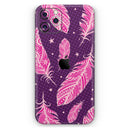 Pink Aztec Feather Galore - Protective Skin Wrap & Decal – Compatible with iPhone SE to iPhone 17 Pro Max (All Models)