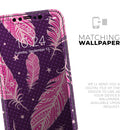 Pink Aztec Feather Galore - Protective Skin Wrap & Decal – Compatible with iPhone SE to iPhone 17 Pro Max (All Models)