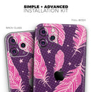 Pink Aztec Feather Galore - Protective Skin Wrap & Decal – Compatible with iPhone SE to iPhone 17 Pro Max (All Models)