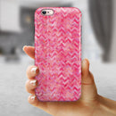 Pink Basic Watercolor Chevron Pattern iPhone 6/6s or 6/6s Plus 2-Piece Hybrid INK-Fuzed Case