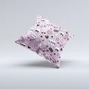 Pink & Black Love Skulls Pattern V3 ink-Fuzed Decorative Throw Pillow