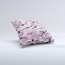 Pink & Black Love Skulls Pattern V3 ink-Fuzed Decorative Throw Pillow