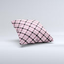 Pink & Black Plaid Ink-Fuzed Decorative Throw Pillow