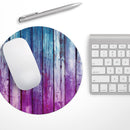 Pink & Blue Dyed Wood// WaterProof Rubber Foam Backed Anti-Slip Mouse Pad for Home Work Office or Gaming Computer Desk