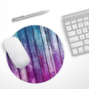 Pink & Blue Dyed Wood// WaterProof Rubber Foam Backed Anti-Slip Mouse Pad for Home Work Office or Gaming Computer Desk