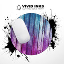 Pink & Blue Dyed Wood// WaterProof Rubber Foam Backed Anti-Slip Mouse Pad for Home Work Office or Gaming Computer Desk