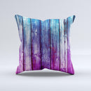 Pink & Blue Dyed Wood Ink-Fuzed Decorative Throw Pillow