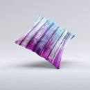 Pink & Blue Dyed Wood Ink-Fuzed Decorative Throw Pillow