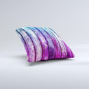 Pink & Blue Dyed Wood Ink-Fuzed Decorative Throw Pillow