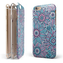 Pink & Blue Flowered Pattern iPhone 6/6s or 6/6s Plus 2-Piece Hybrid INK-Fuzed Case