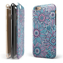 Pink & Blue Flowered Pattern iPhone 6/6s or 6/6s Plus 2-Piece Hybrid INK-Fuzed Case