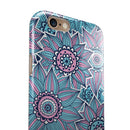 Pink & Blue Flowered Pattern iPhone 6/6s or 6/6s Plus 2-Piece Hybrid INK-Fuzed Case