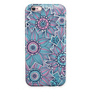 Pink & Blue Flowered Pattern iPhone 6/6s or 6/6s Plus 2-Piece Hybrid INK-Fuzed Case