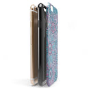 Pink & Blue Flowered Pattern iPhone 6/6s or 6/6s Plus 2-Piece Hybrid INK-Fuzed Case