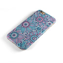 Pink & Blue Flowered Pattern iPhone 6/6s or 6/6s Plus 2-Piece Hybrid INK-Fuzed Case