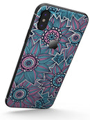 Pink & Blue Flowered Pattern - iPhone X Skin-Kit