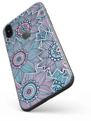 Pink & Blue Flowered Pattern - iPhone X Skin-Kit