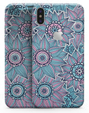 Pink & Blue Flowered Pattern - iPhone X Skin-Kit