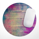 Pink & Blue Grunge Wood Planks// WaterProof Rubber Foam Backed Anti-Slip Mouse Pad for Home Work Office or Gaming Computer Desk