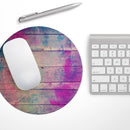 Pink & Blue Grunge Wood Planks// WaterProof Rubber Foam Backed Anti-Slip Mouse Pad for Home Work Office or Gaming Computer Desk